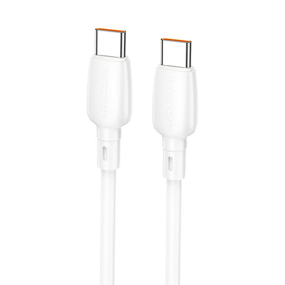 Cable de carga y datos USB-C - USB-C Borofone BX93, 100W, 1m, Blanco 