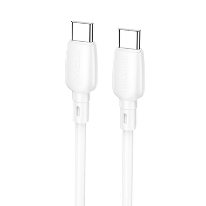 Cable de carga y datos USB-C - USB-C Borofone BX93, 60W, 1m, Blanco 