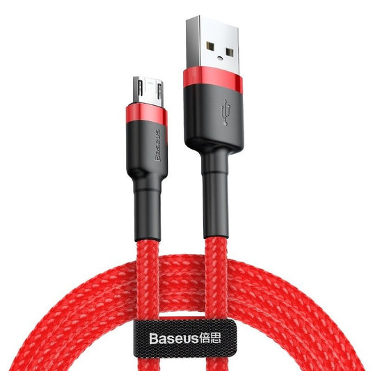 Cable de datos y carga USB-A - microUSB Baseus Cafule, 18W, 1m, Rojo CAMKLF-B09