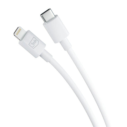 Cable de carga y datos USB-C - Lightning 3MK Hyper, 20W, 1,2m, Blanco 