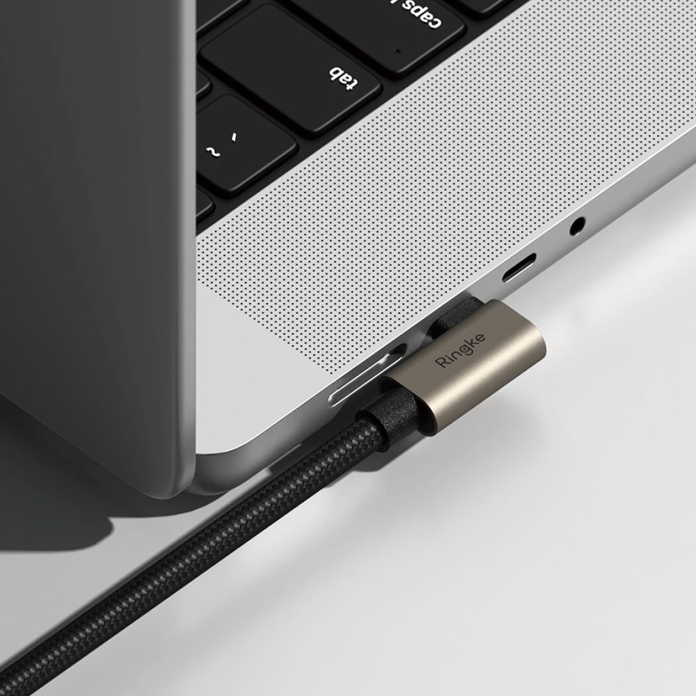 Cable de Datos y Carga USB-C - USB-C Ringke 2X2 Angled, 240W, 2m, Negro