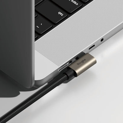 Cable de Datos y Carga USB-C - USB-C Ringke 2X2 Angled, 240W, 2m, Negro