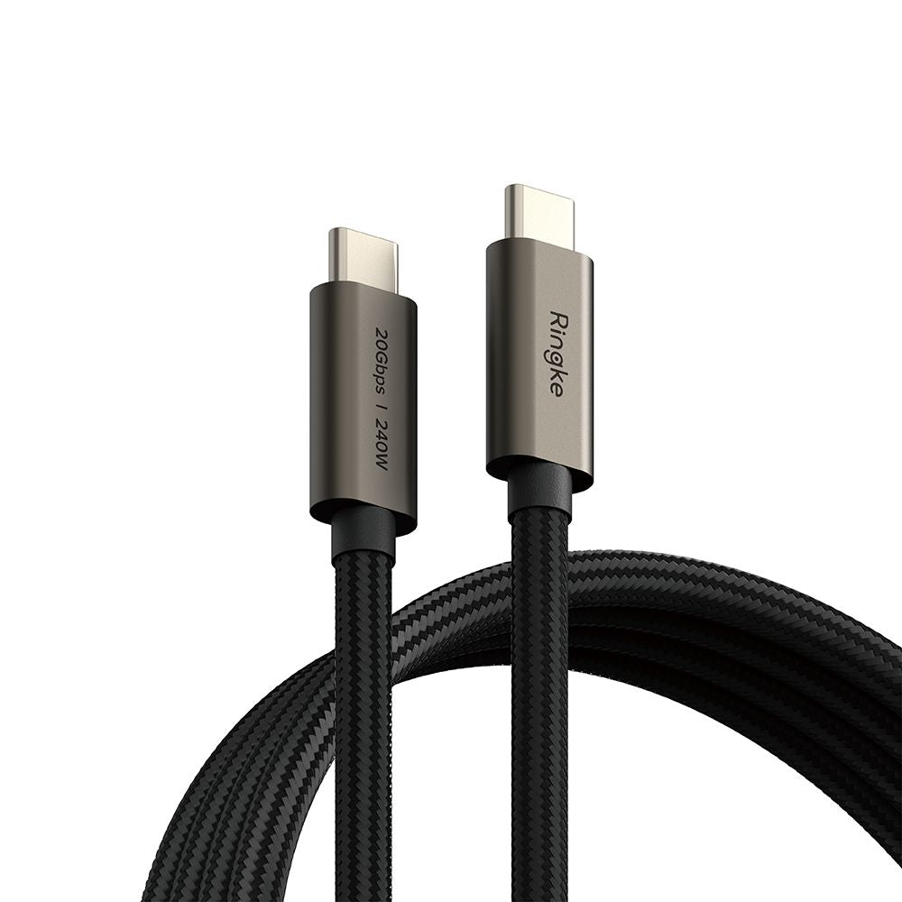 Cable de Datos y Carga USB-C - USB-C Ringke 2X2, 240W, 1m, Negro
