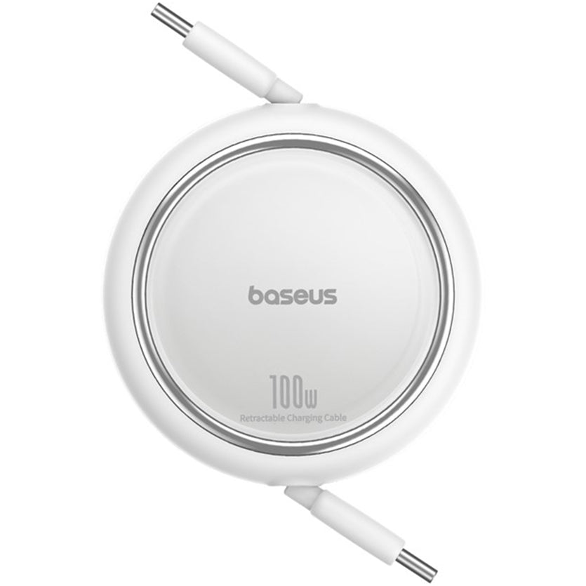 Cable de Datos y Carga USB-C - USB-C Baseus Free2Draw Mini Retractable, 100W, 1m, Blanco P10364500211-00