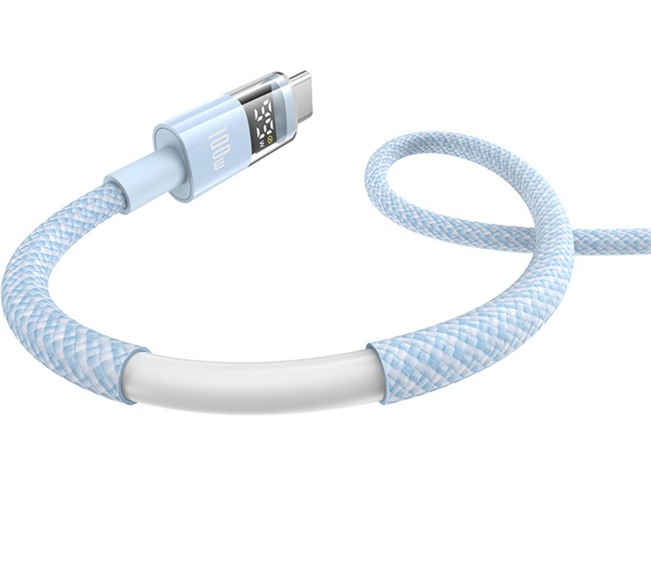 Cable de Datos y Carga USB-A - USB-C Baseus Display 2, 100W, 2m, Azul P10382701311-01