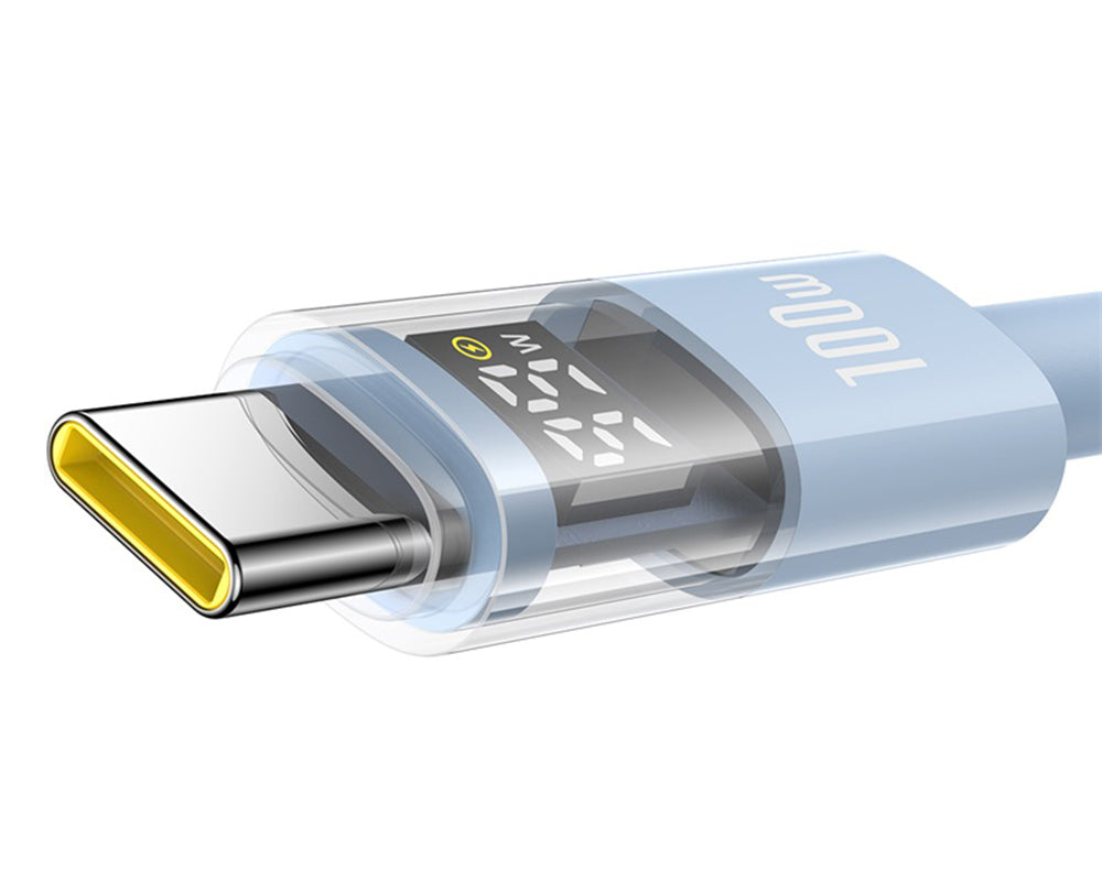 Cable de Datos y Carga USB-A - USB-C Baseus Display 2, 100W, 1m, Azul P10382701311-00