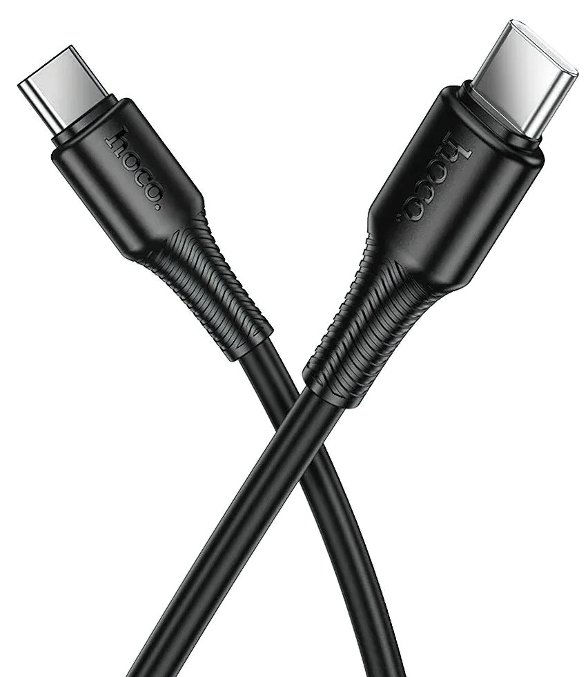 Cable de Datos y Carga USB-C - USB-C HOCO X120, 60W, 1m, Negro
