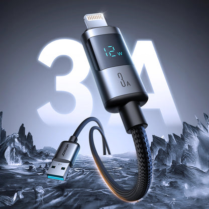 Cable de Datos y Carga USB-A - Lightning Joyroom S-A16 Pro Prism Display, 12W, 1.2m, Negro