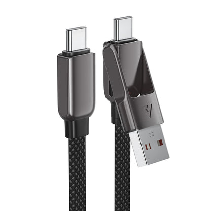 Cable de Datos y Carga USB-C - USB-A / USB-C Acefast C13-05, 60W, 0.2m, Negro