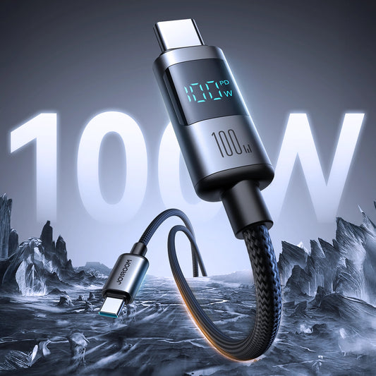 Cable de Datos y Carga USB-C - USB-C Joyroom S-A16 Pro Prism Display, 100W, 1.2m, Negro