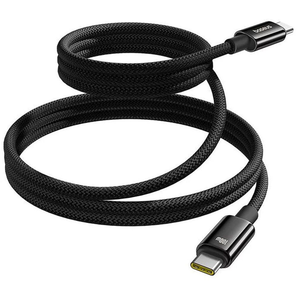 Cable de Datos y Carga USB-C - USB-C Baseus Tungsten Gold, 100W, 1m, Negro P10319805111-00
