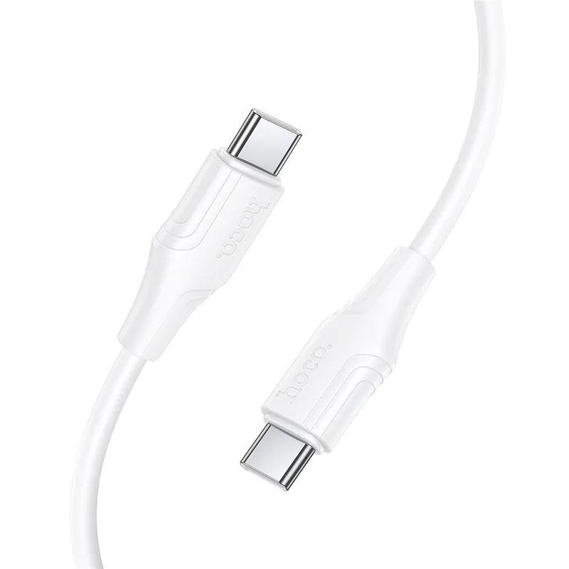 Cable de Datos y Carga USB-C - USB-C HOCO X124, 60W, 1m, Blanco