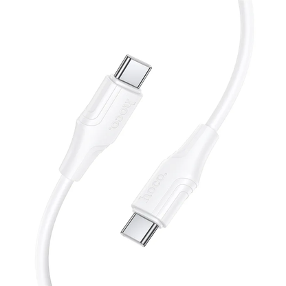 Cable de Datos y Carga USB-C - USB-C HOCO X124, 60W, 1m, Blanco