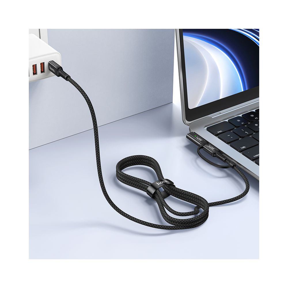 Cable de Carga HOCO U142, USB-C - USB-C / MagSafe 3, 240W, 1.8m, Negro