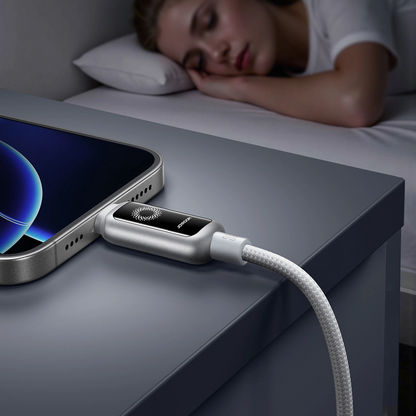 Cable de Datos y Carga USB-C - Lightning Joyroom S-A55 StarFlight Display, 30W, 1.2m, Blanco