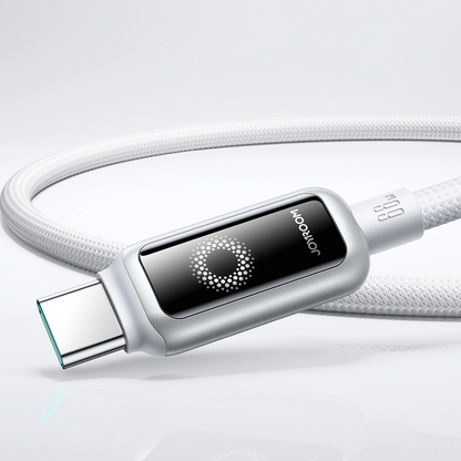 Cable de Datos y Carga USB-A - USB-C Joyroom S-A55 StarFlight Display, 66W, 1.2m, Blanco