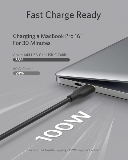 Cable de Datos y Carga USB-C - USB-C Anker PowerLine III, 100W, 0.9m, Negro A8552H11