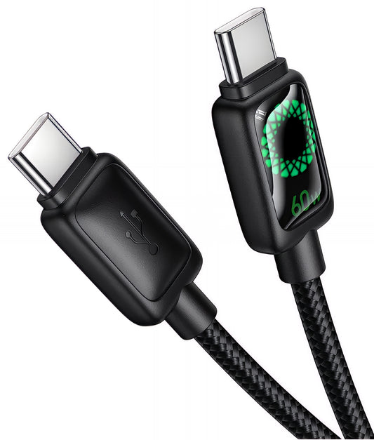Cable de Datos y Carga USB-C - USB-C HOCO U146, 60W, 1.2m, Negro