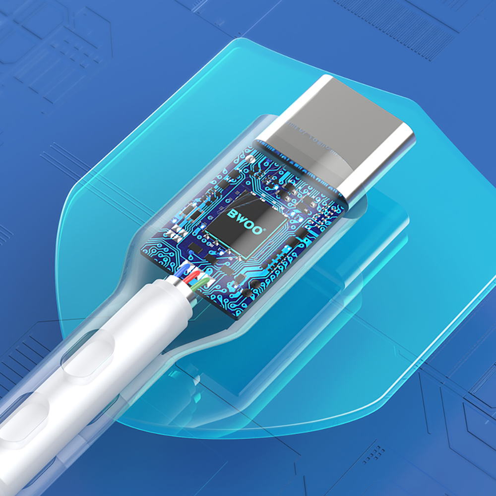 Cable de Datos y Carga USB-A - USB-C BWOO X172C, 60W, 1m, Blanco