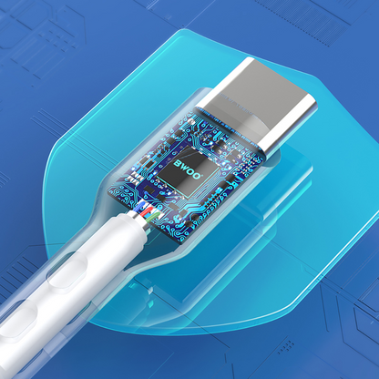 Cable de Datos y Carga USB-A - USB-C BWOO X172C, 60W, 1m, Blanco