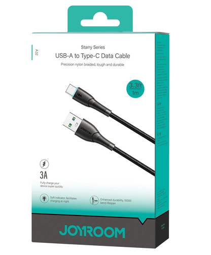 Cable de Datos y Carga USB-A - USB-C Joyroom S-A32, 18W, 1m, Negro