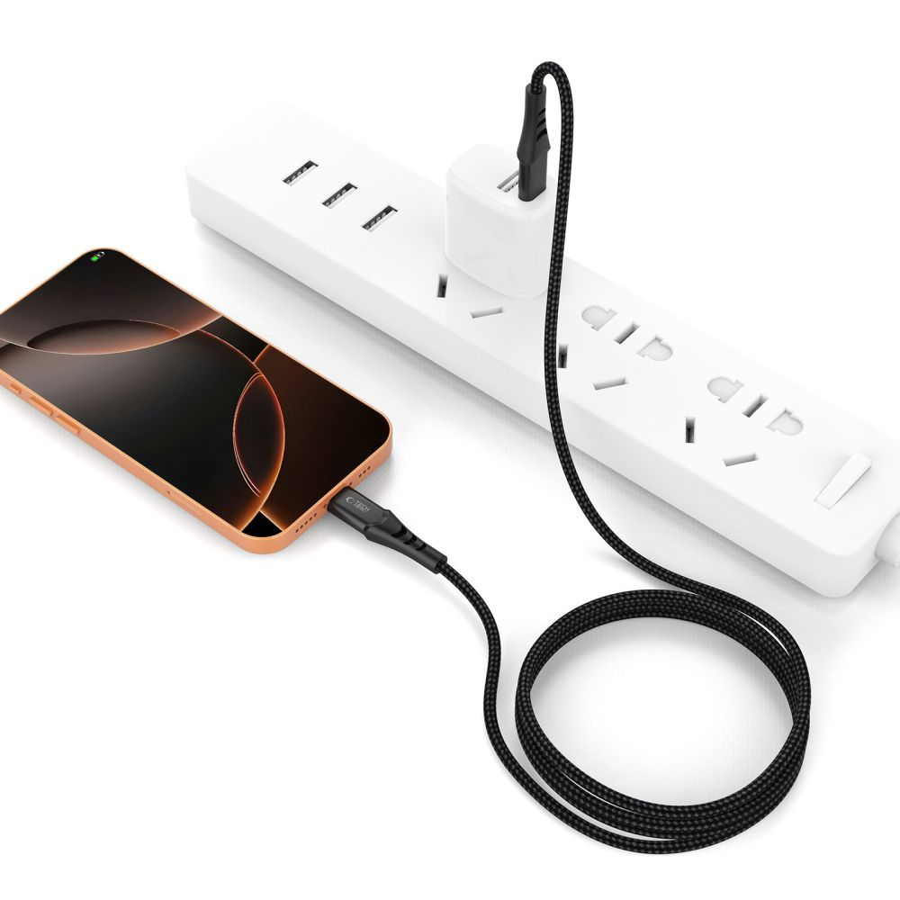 Cable de Datos y Carga USB-C - USB-C Tech-Protect UB11T Ultraboost, 240W, 1m, Negro