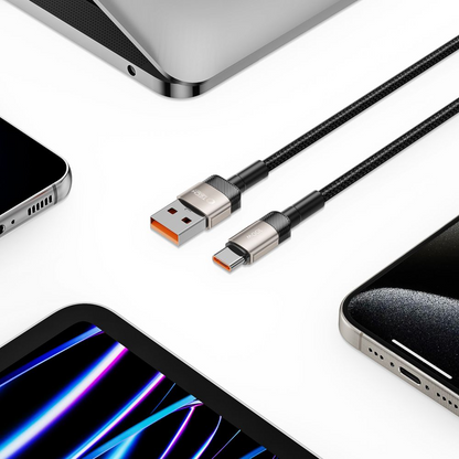 Cable de Datos y Carga USB-A - USB-C Tech-Protect Ultraboost EVO, 100W, 1m, Plateado