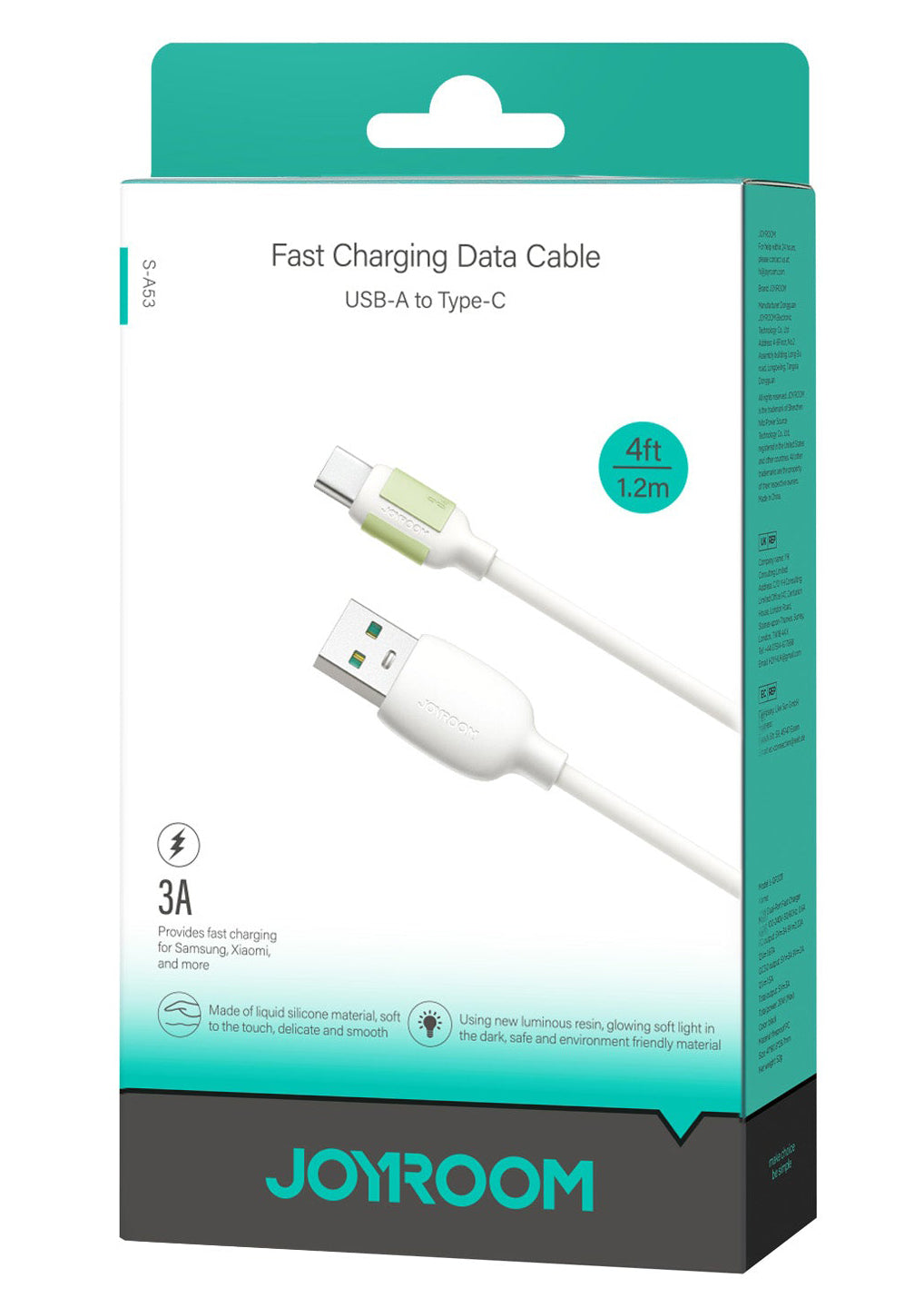 Cable de Datos y Carga USB-A - USB-C Joyroom S-A53, 18W, 1.2m, Beige