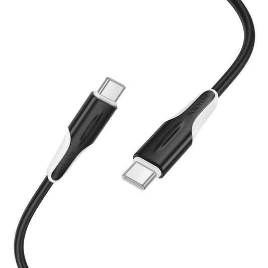 Cable de Datos y Carga USB-C - USB-C Borofone BX119 New, 60W, 1m, Negro
