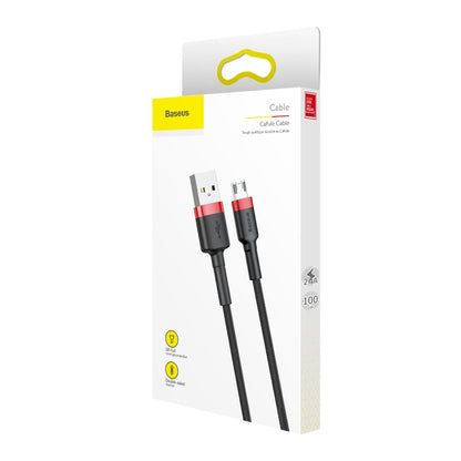 Cable de datos y carga USB-A - microUSB Baseus Cafule, 18W, 1m, Rojo CAMKLF-B91