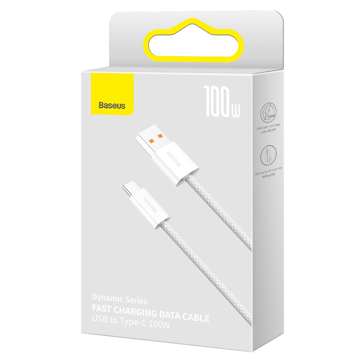 Cable de datos y carga USB-A - USB-C Baseus Dynamic Series, 100W, 2m, Blanco CALD000702