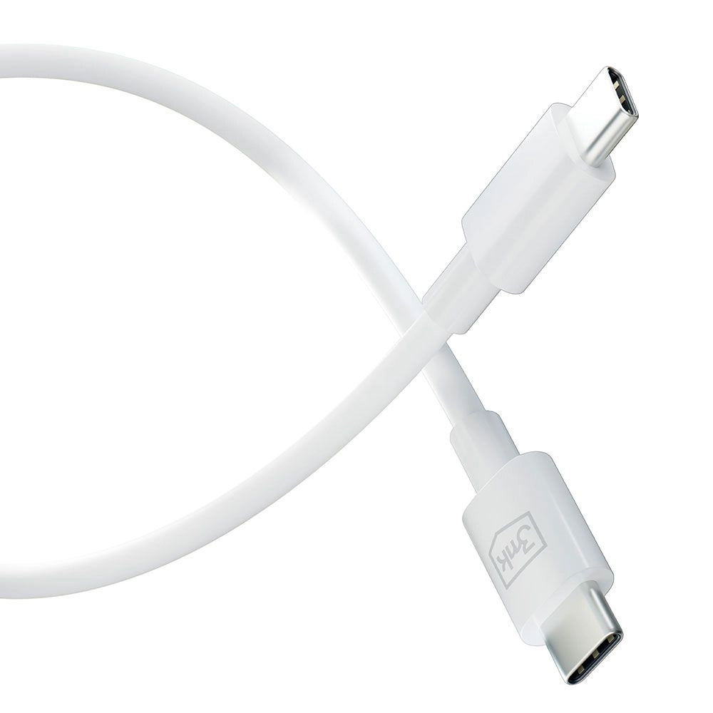 Cable de carga y datos USB-C - USB-C 3MK Hyper, 100W, 1,2m, Blanco 