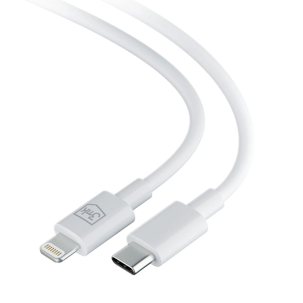 Cable de carga y datos USB-C - Lightning 3MK Hyper, 20W, 1,2m, Blanco 