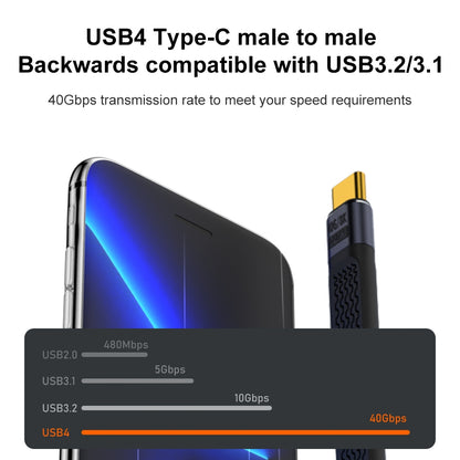 Cable de Datos y Carga USB-C - USB-C OEM Angled 8K Video Version 2, 240W, 0.15m, Negro