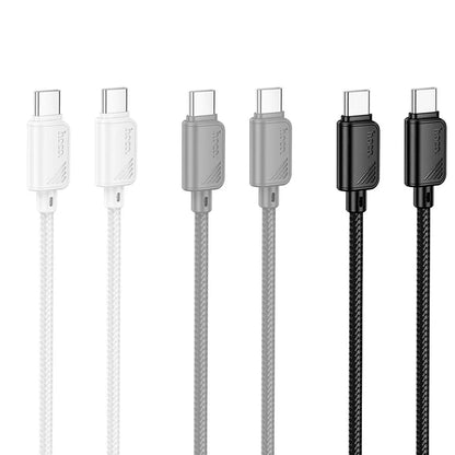 Cable de Datos y Carga USB-C - USB-C HOCO X113, 60W, 1m, Negro