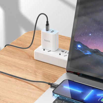 Cable de Datos y Carga USB-C - Lightning HOCO X89, 27W, 2m, Negro