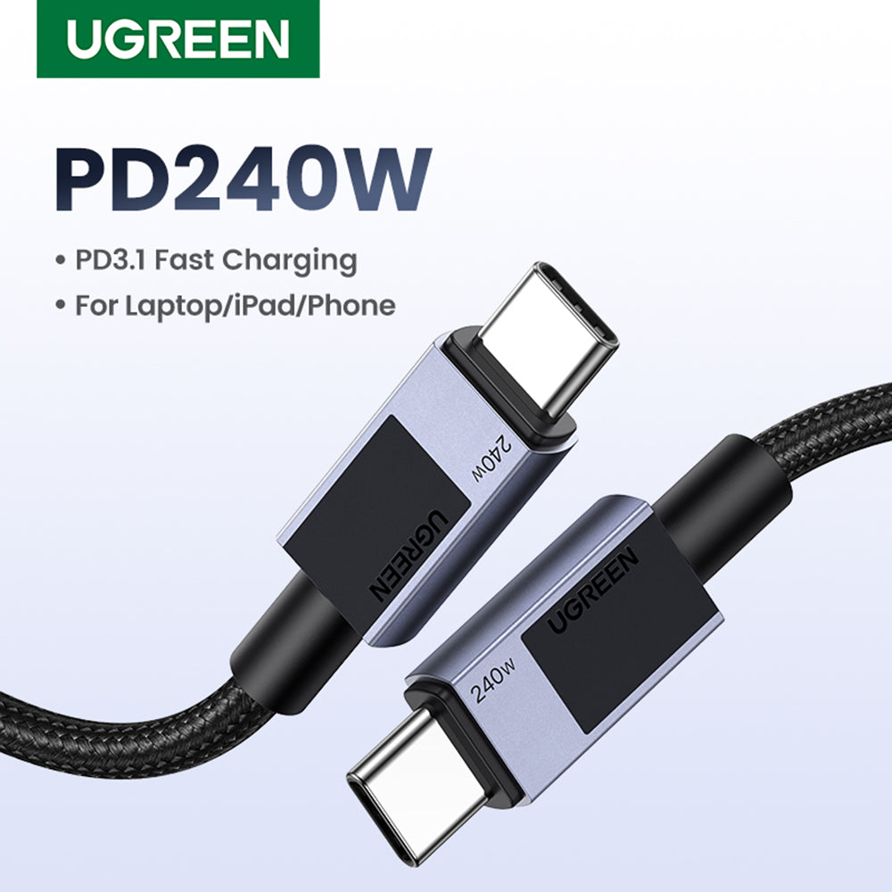 Cable de Datos y Carga USB-C - USB-C UGREEN L513, 240W, 1m, Negro