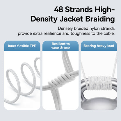 Cable de Datos y Carga USB-C - Lightning Baseus Gem, 20W, 1m, Blanco P10373001211-00