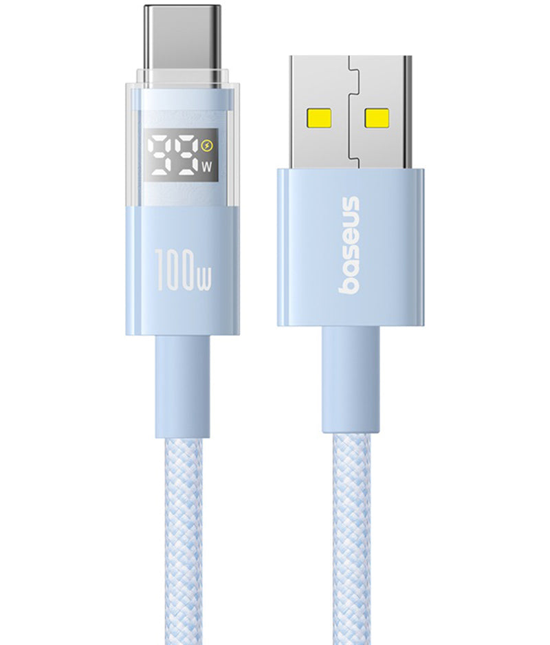 Cable de Datos y Carga USB-A - USB-C Baseus Display 2, 100W, 1m, Azul P10382701311-00