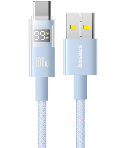 Cable de Datos y Carga USB-A - USB-C Baseus Display 2, 100W, 1m, Azul P10382701311-00