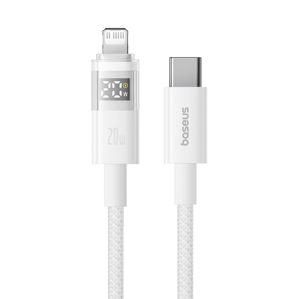 Cable de Datos y Carga USB-C - Lightning Baseus Display 2, 20W, 2m, Blanco P10382703211-01