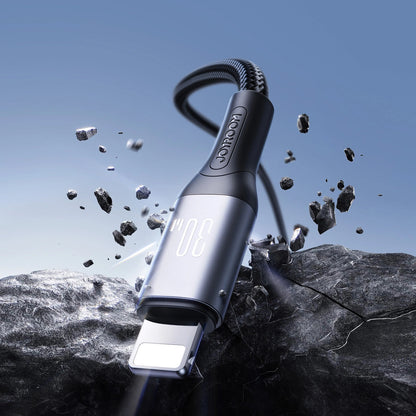 Cable de Datos y Carga USB-C - Lightning Joyroom S-A28 Flash, 30W, 2m, Negro