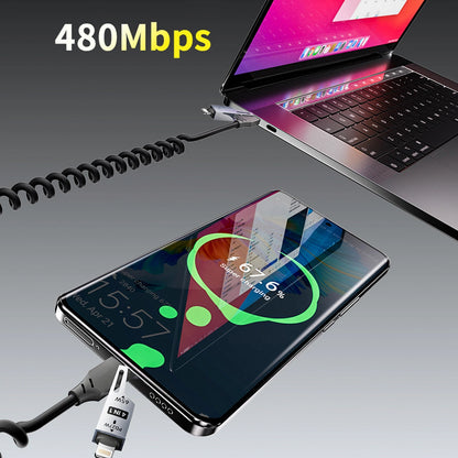 Cable de Datos y Carga USB-A / USB-C - Lightning / USB-C Dudao L20 Pro, 65W, 1.5m, Negro