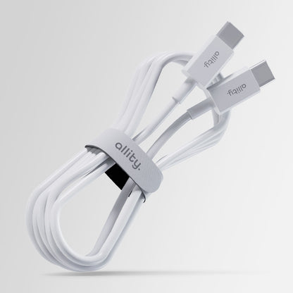 Cable de Datos y Carga USB-C - USB-C Allity. AUC-03, 100W, 1m, Blanco