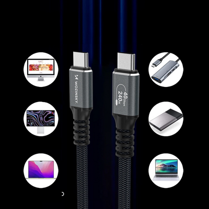 Cable de Datos y Carga USB-C - USB-C WZK WPS-UY42S, 240W, 2m, Negro