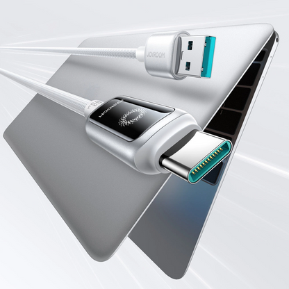 Cable de Datos y Carga USB-A - USB-C Joyroom S-A55 StarFlight Display, 66W, 1.2m, Blanco