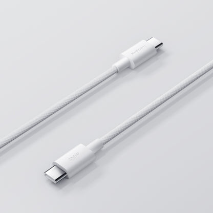 Cable de Datos y Carga USB-C - USB-C Xiaomi, 60W, 1m, Blanco BHR0878GL