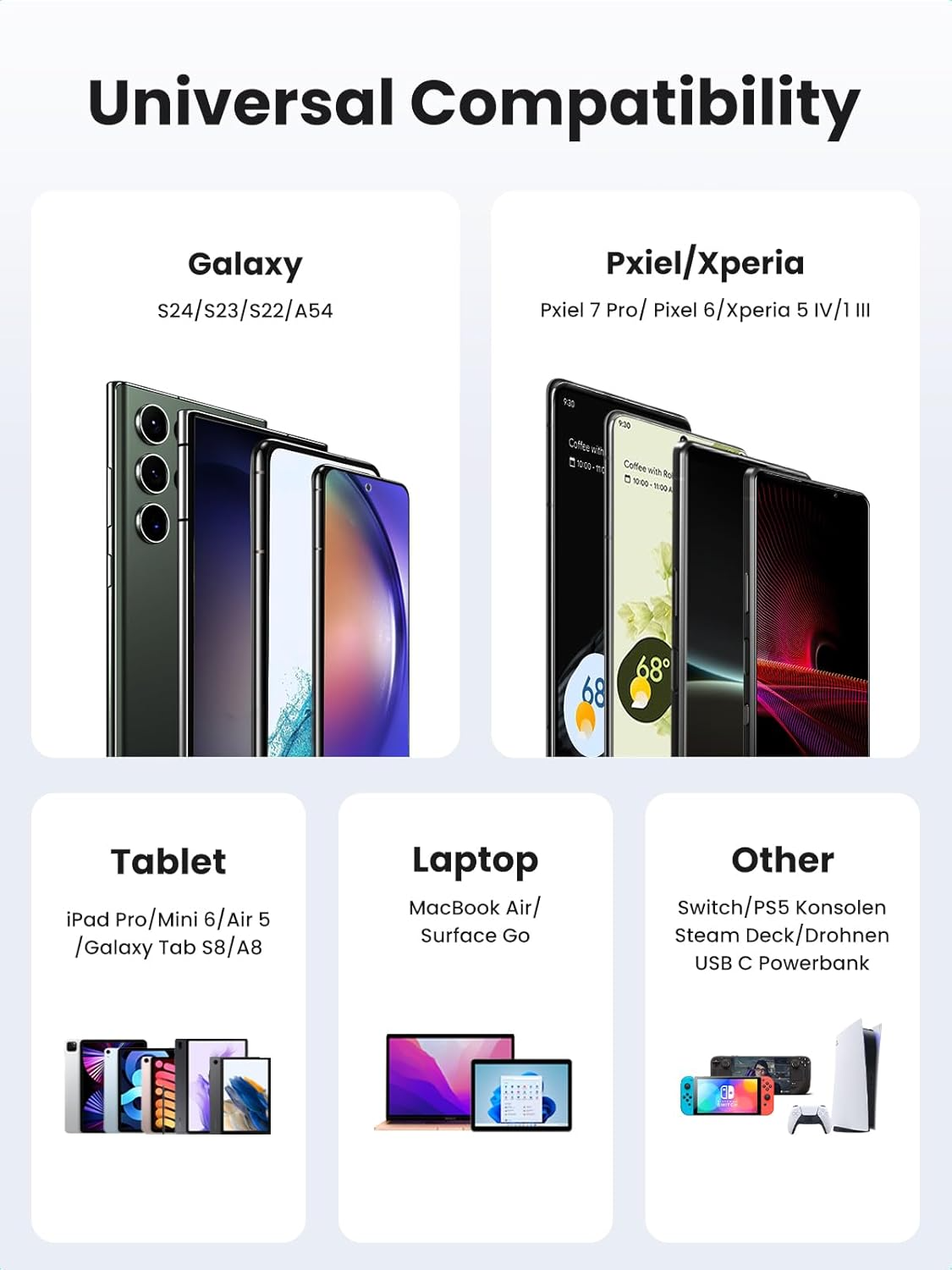 Cable de Datos y Carga USB-C - USB-C UGREEN US255 Angled, 60W, 3m, Gris