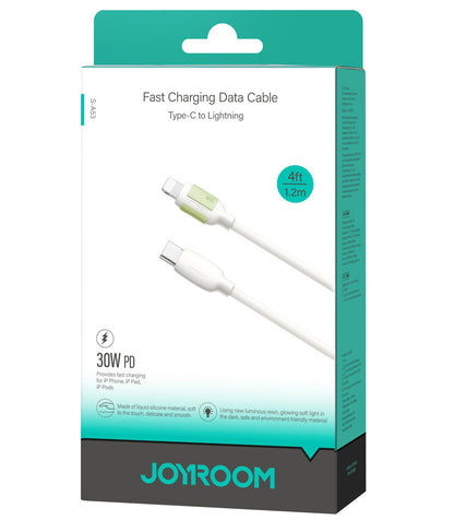 Cable de Datos y Carga USB-C - Lightning Joyroom S-A53, 30W, 1.2m, Beige