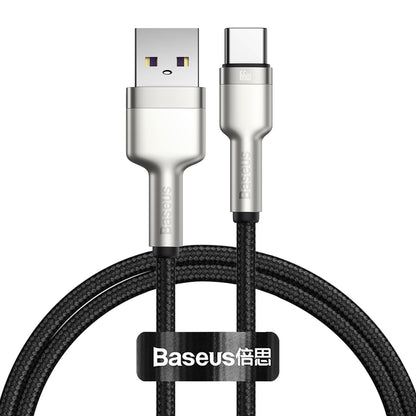 Cable de datos y carga USB-A - USB-C Baseus Cafule Metal Series, 66W, 1m, Negro CAKF000101 CAKF000101